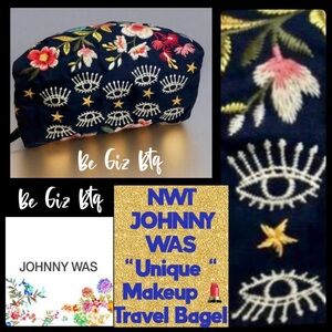 🆕 Authentic Johnny Was Lissa Makeup Bag Sapphire Blue NWT